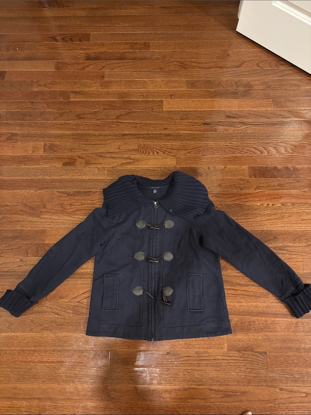 Tommy Hilfiger Dark Navy Toggle Front Pea Coat